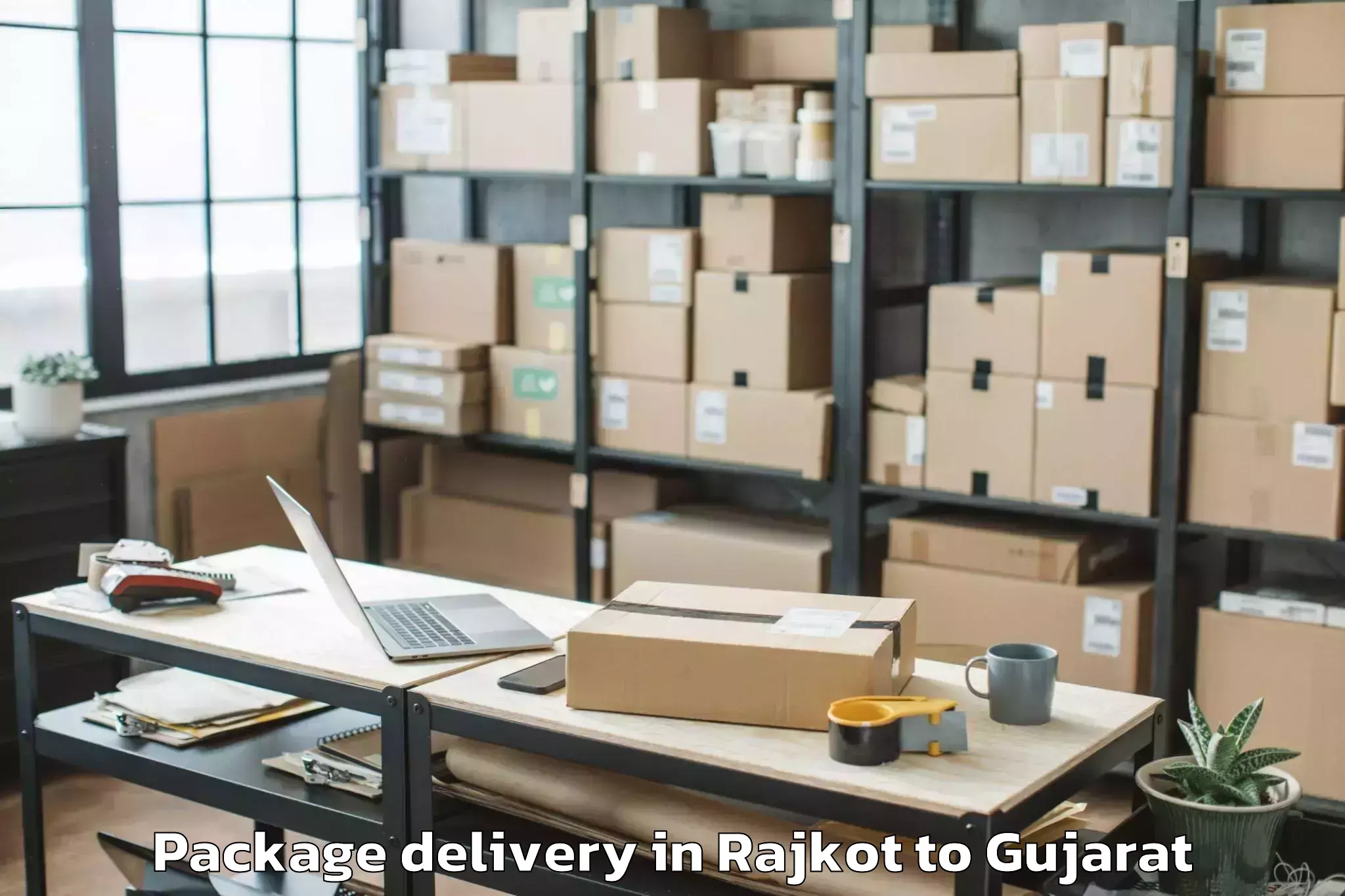 Professional Rajkot to Adalaj Package Delivery